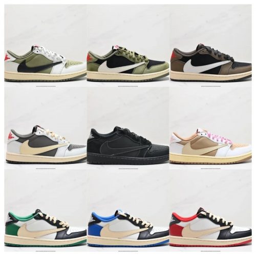 Nike Air Jordan 1 Low Travis Scott Chunky Sneakers Multicolor