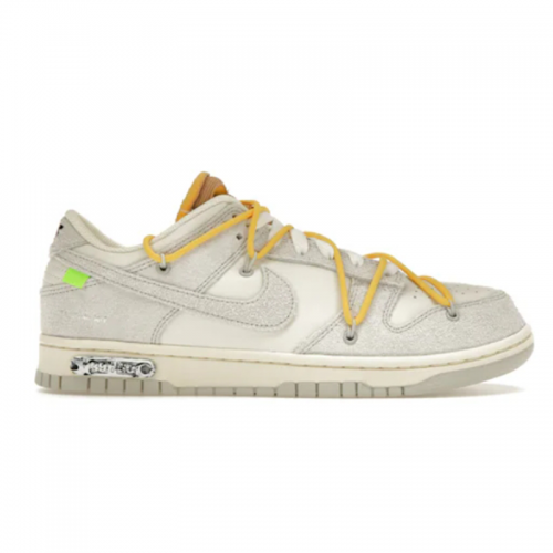 Nike Dunk Low Off-White Lot 01 Chunky Sneakers Beige and White