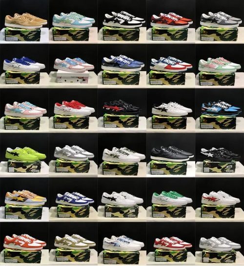 A Bathing Ape BAPE Bapesta Low Top Sneakers Multicolor