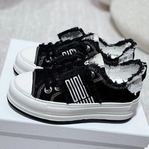 Dior D-Connect Chunky Canvas Sneakers Black and White