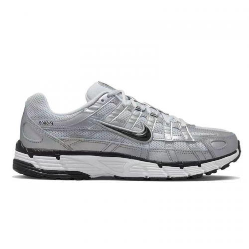 Nike P-6000 Chunky Sneakers Metallic Silver and Black