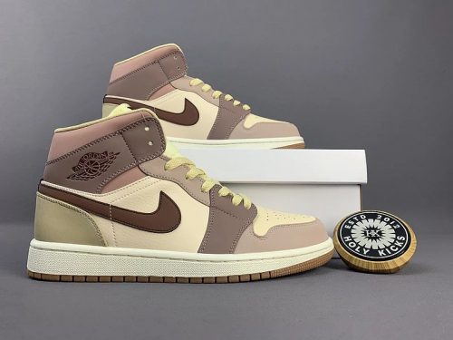 Jordan Air Jordan 1 Mid Chunky Sneakers Brown and Beige