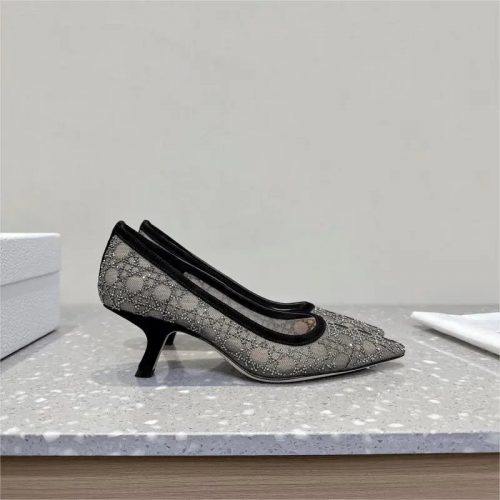Dior J'Adior Slingback Pointed Toe High Heels Mesh Black
