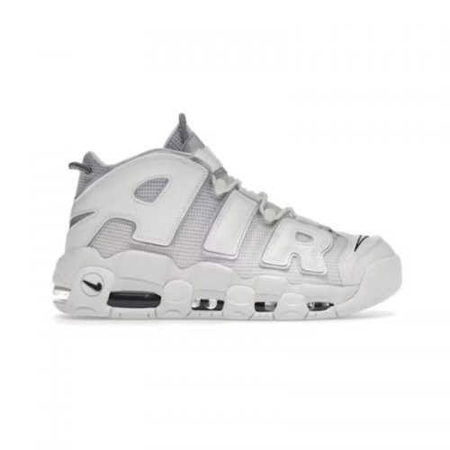 Nike Air More Uptempo Chunky Basketball Sneakers White and Gray