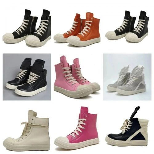 Rick Owens Geobasket High Top Sneakers Multicolor