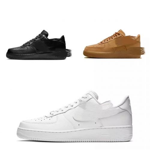 Nike Air Force 1 Low Classic Sneakers Black White and Brown