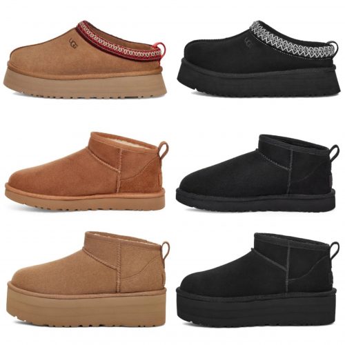 UGG Tasman and Ultra Mini Platform Suede Slippers and Boots Black and Brown
