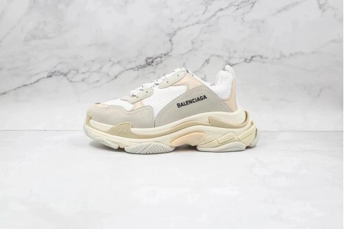 Balenciaga Triple S Chunky Sneakers Beige and White
