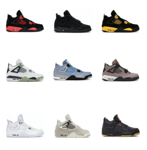 Jordan 4 Retro Iconic Basketball Sneakers Multicolor