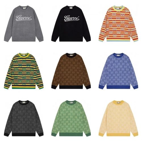 Gucci GG Monogram Knit Sweater Crewneck Pullover Multicolor