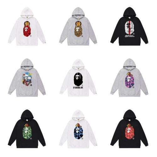 A Bathing Ape BAPE Graphic Print Streetwear Hoodie Multicolor