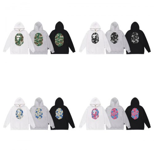 A Bathing Ape BAPE Camo Ape Head Graphic Streetwear Hoodie Multicolor