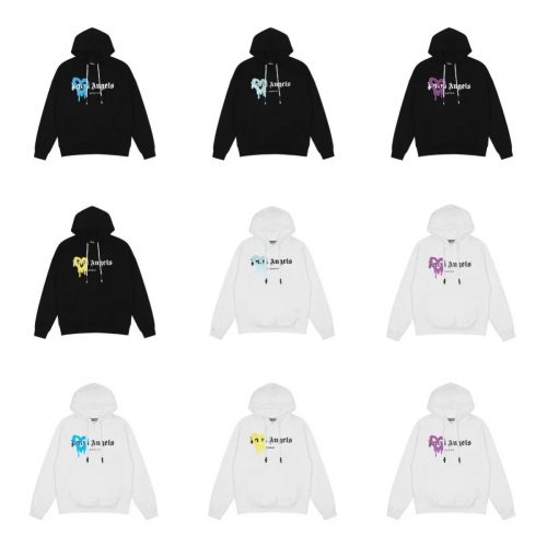 Palm Angels Heart Spray Graphic Streetwear Hoodie Multicolor