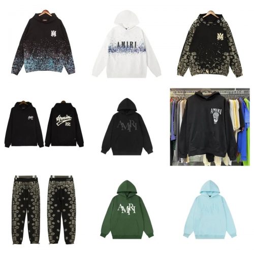 Amiri Logo Print Graphic Streetwear Hoodie Multicolor