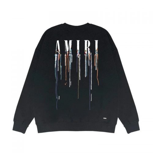 Amiri Drip Paint Graphic Sweatshirt Black