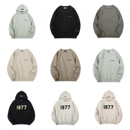 Fear of God Essentials Essentials 1977 and Logo Print Oversized Hoodie and Crewneck Multicolor
