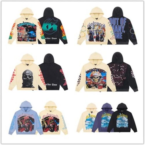 Godspeed Graphic Print Streetwear Hoodie Multicolor
