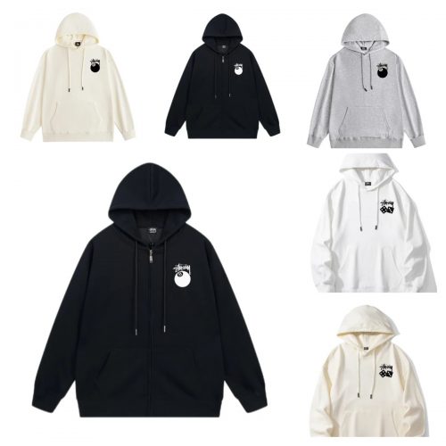 Stussy 8 Ball Dice Graphic Streetwear Hoodie and Zip-Up Hoodie Multicolor