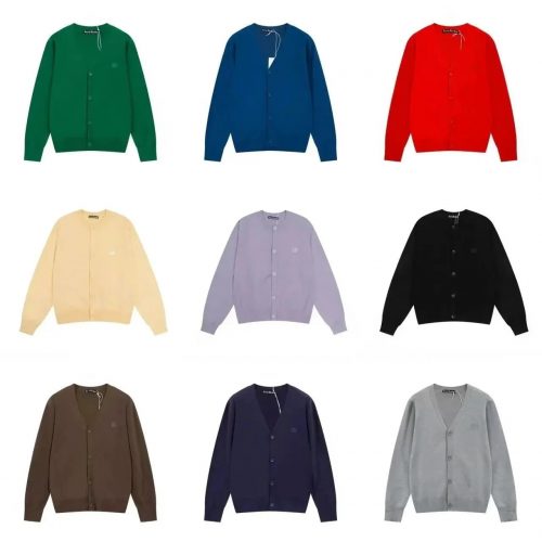 Acne Studios Face Patch Knit Cardigan Multicolor