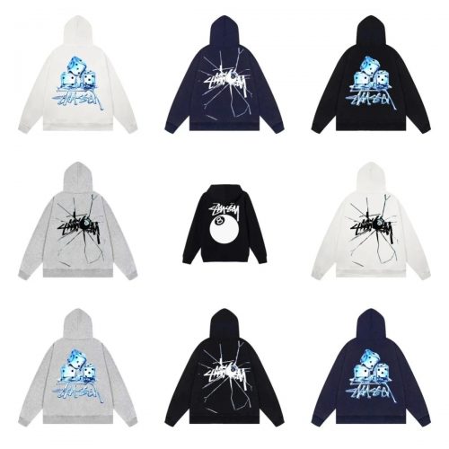 Stussy Graphic Print Streetwear Hoodie Multicolor