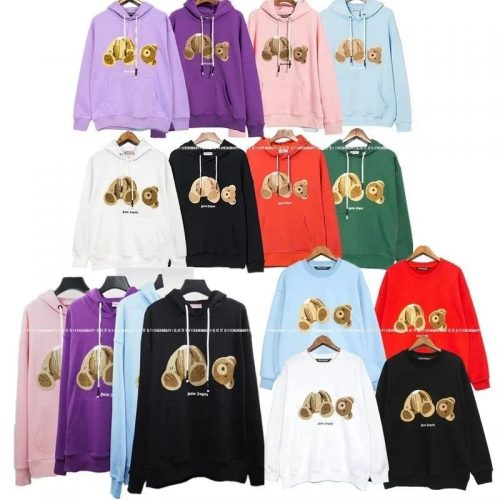 Palm Angels Bear Print Graphic Streetwear Hoodie and Sweatshirt Multicolor