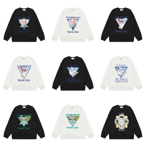 Casablanca Graphic Print Cotton Sweatshirt Black and White