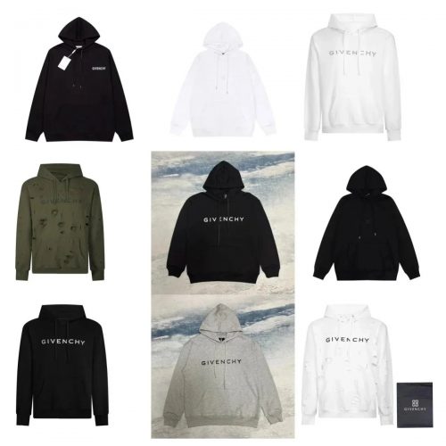 Givenchy Logo Print Cotton Hoodie Multicolor