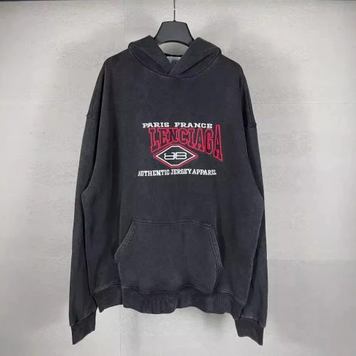 Balenciaga Oversized Paris France Authentic Jersey Apparel Hoodie Black