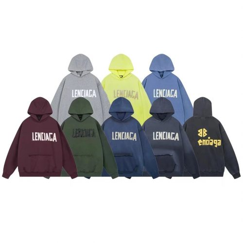 Balenciaga Oversized Graphic Hoodie Streetwear Sweatshirt Multicolor
