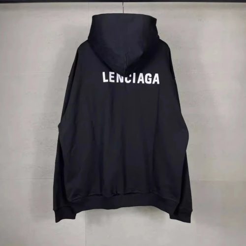 Balenciaga Oversized Back Print Hoodie Black