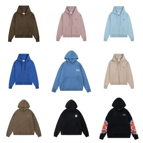 Amiri Graphic Print Cotton Hoodie Collection Multicolor