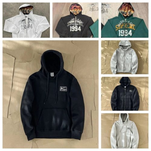 Nike Stussy Collaboration Streetwear Hoodie Black