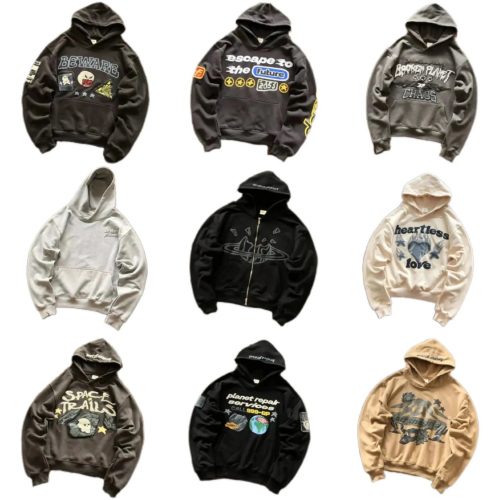 Broken Planet BP Graphic Print Streetwear Hoodie Multicolor