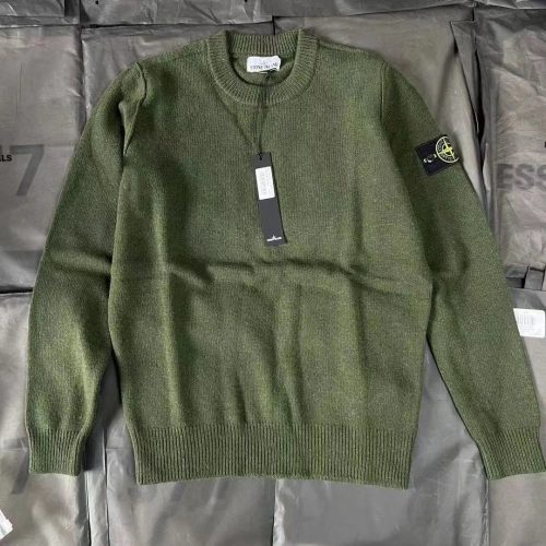 Stone Island Crewneck Knit Sweater Olive Green
