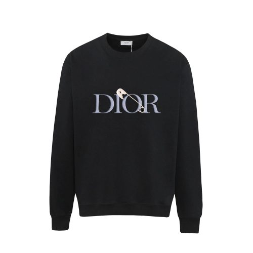Dior Safety Pin Embroidery Graphic Sweatshirt Black