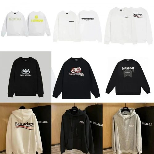 Balenciaga Graphic Print Oversized Sweatshirt and Hoodie Collection Multicolor