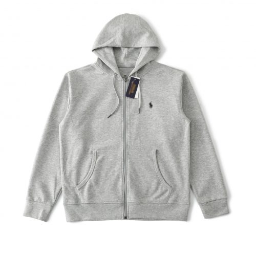 Ralph Lauren Classic Zip-Up Hoodie Sweatshirt Gray