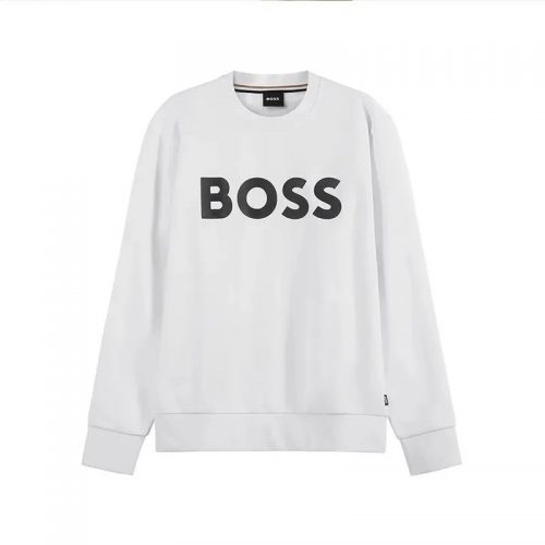 BOSS Sweatshirt Casual Cotton Crewneck White
