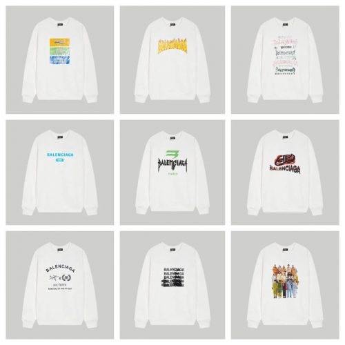Balenciaga Graphic Print Oversized Sweatshirt White