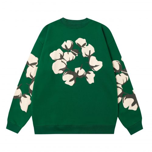 Denim Tears Cotton Flower Crewneck Sweatshirt Casual Green