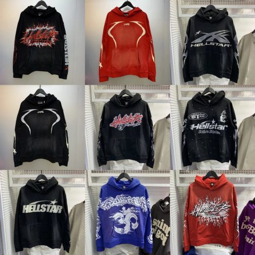 Hellstar Graphic Print Streetwear Hoodie Multicolor