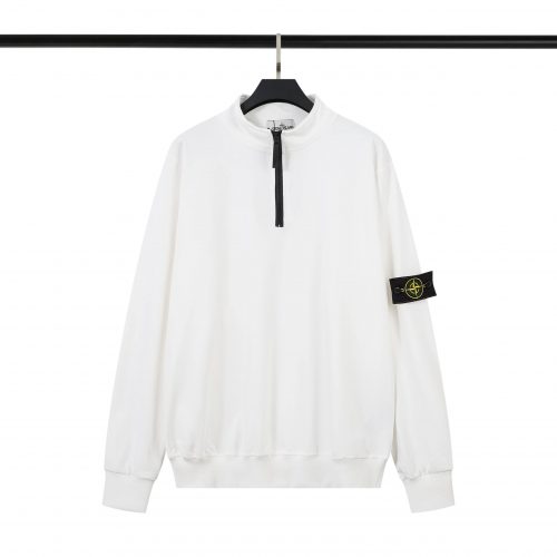 Stone Island Half Zip Casual Sweatshirt White