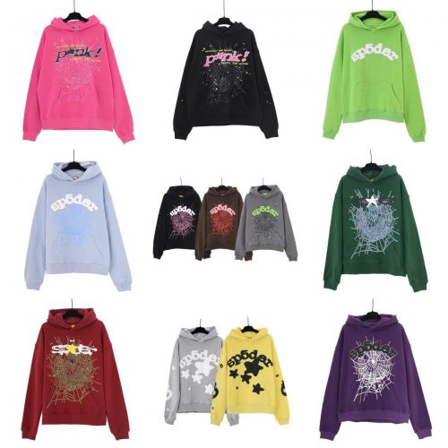 Sp5der Web Graphic Oversized Hoodie Multicolor
