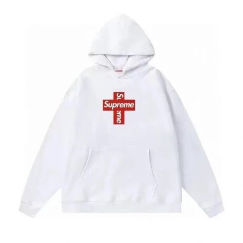 Supreme Cross Box Graphic Streetwear Hoodie White