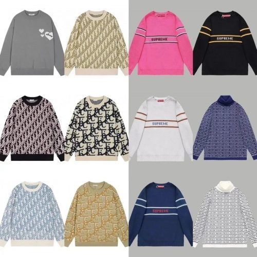 Supreme Striped Logo Sweater Casual Knit Sweater Multicolor