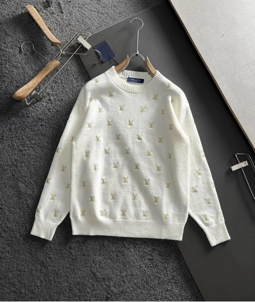 Louis Vuitton LV Monogram Knit Sweater White
