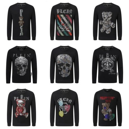 Philipp Plein Graphic Crystal Embellished Crewneck Sweatshirt Black