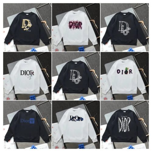 Dior Graphic Print Cotton Sweatshirt Black and White