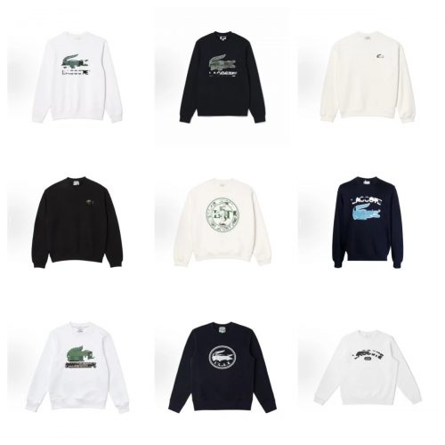 Lacoste Graphic Crewneck Sweatshirt Cotton Pullover Multicolor