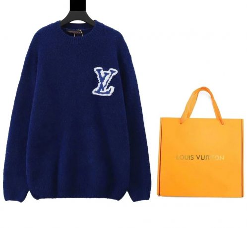 Louis Vuitton LV Intarsia Knit Cozy Sweater Blue